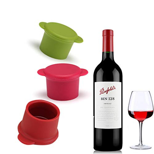 Silicone Wine Bottle Stoppers, 3 Pack Reusable Bottle Caps Airtight Seal Stoppers Keep Beer Beverage Fresh