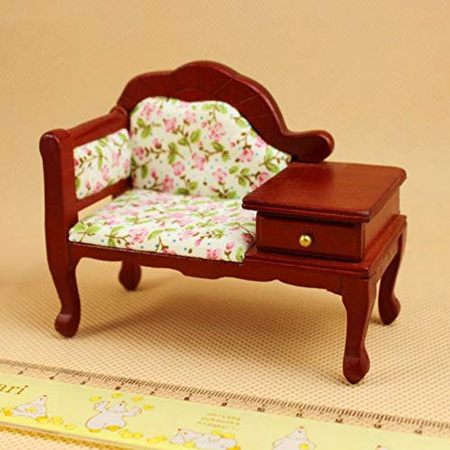 NarutoSak Doll House Sofa Seat,DIY 1/12 Miniature Doll House Furniture Sofa Seat with Drawer Hall Accessory