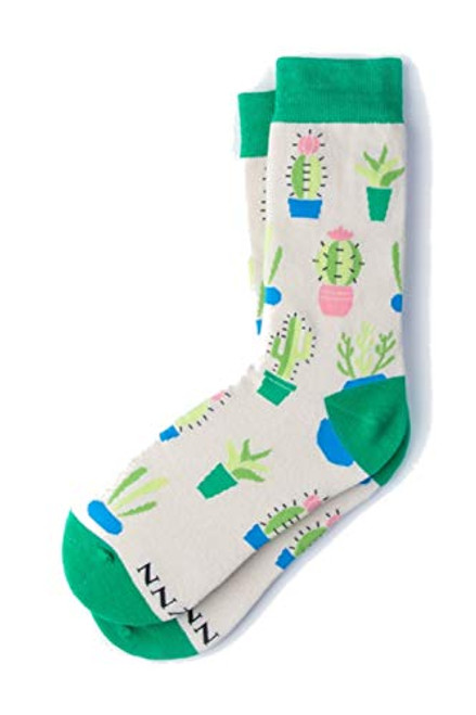 Women's Designer Cactus Desert Vibe Succy Novelty Carded Cotton Crew Dress Socks (Beige) Women's Designer Cactus Desert Vibe Succy Novelty Carded Cotton Crew Dress Socks (Beige)