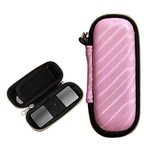 CoBak Carrying Case for AliveCor KardiaMobile 6L - Travel Case Fits in Pocket for AliveCor, Features Zipper Storage Case to Keep Kardia EKG Monitor Safe On The Go, Pink Sparkling Grain