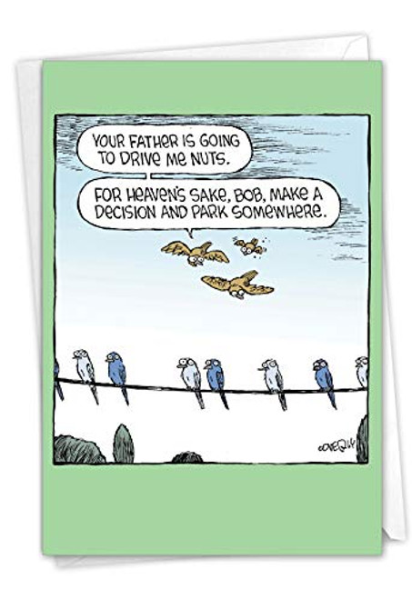 NobleWorks Bird Parking - Father's Day Greeting Card with Envelope (4.63 x 6.75 Inch) - C9212FDG NobleWorks Bird Parking - Father's Day Greeting Card with Envelope (4.63 x 6.75 Inch) - C9212FDG