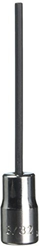 Williams MA-3LA 1/4 Drive Hex Bit Socket, 3/32-Inch Long