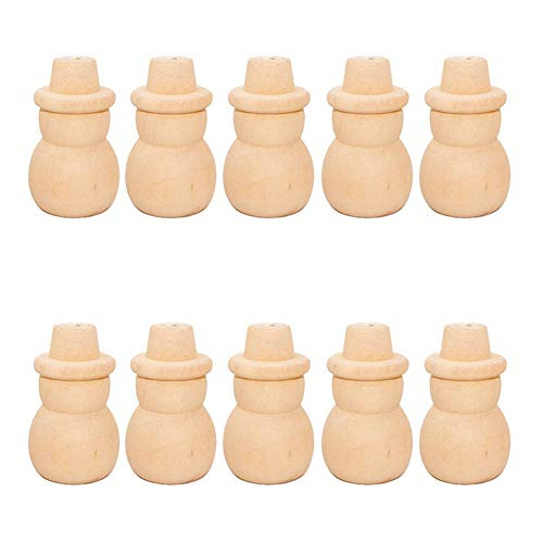 10 Pieces Wooden Peg Dolls Unfinished Wooden Doll Bodies Unfinished Wooden Figures Unfinished Wood Baby Peg Doll Wood Snowman Peg Doll for DIY Crafts
