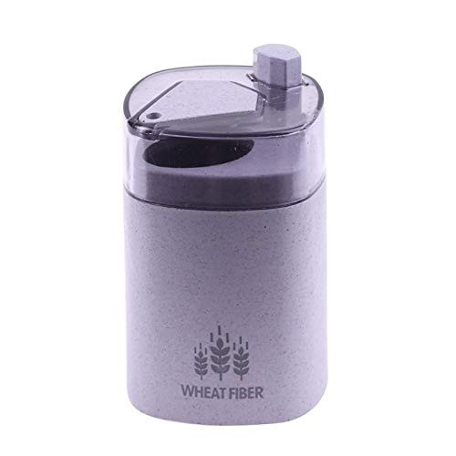 ZQALOVE Automatic Toothpick Holder Container Wheat Straw Household Table Toothpick Storage Box Toothpick Dispenser (Color : Purple)