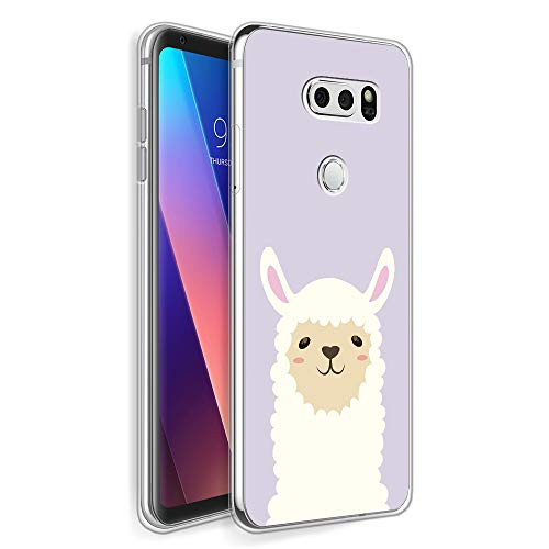 HELLO GIFTIFY HelloGiftify Lavender Purple  and  Alpaca TPU Soft Gel Protective Case. Compatible with LG V30