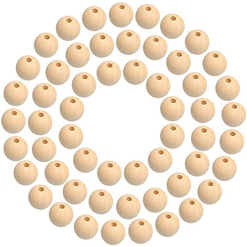 MANSHU 300pcs 20mm Wood Beads Natural Unfinished Round Wooden Loose Beads Wood Spacer Beads for Craft Making Decorations and DIY Crafts MANSHU 300pcs 20mm Wood Beads Natural Unfinished Round Wooden Loose Beads Wood Spacer Beads for Craft Making Decorations and DIY Crafts