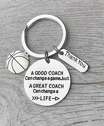 Sportybella Basketball Coach Keychain, Basketball Coach Gifts, A Good Coach Can Change a Game But a Great Coach Can Change a Life Keychain for Men and Women