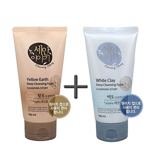 Cleansing Story Natural Facial Deep Foam Cleansing 1+1 (Yellow Earth + White Clay) Cleansing Story Natural Facial Deep Foam Cleansing 1+1 (Yellow Earth + White Clay)