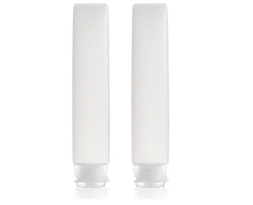 erioctry Pack of 2 50ml/30ml 50g/30g Clear Empty Travel Refillable Plastic Soft Tubes Bottle Packing Make up Cosmetics Container for Facial Cleanser Shampoo Cleanser Shower (50g)