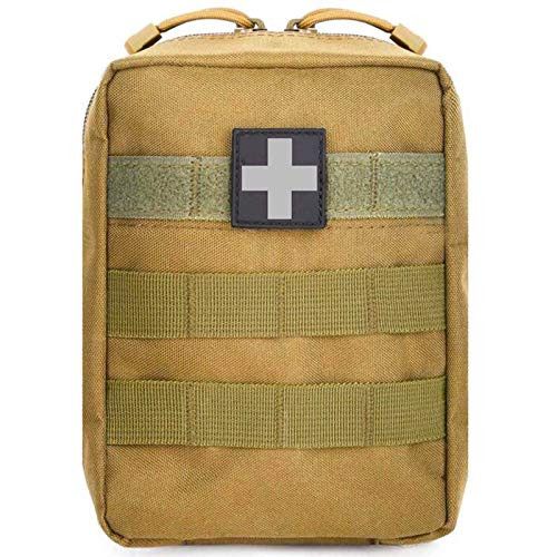 Ifak Pouch Molle Medical First Aid Pouch, Small Tactical Molle EMT Pouch Compact Med Untility Bag Pouches(Coyote Tan)