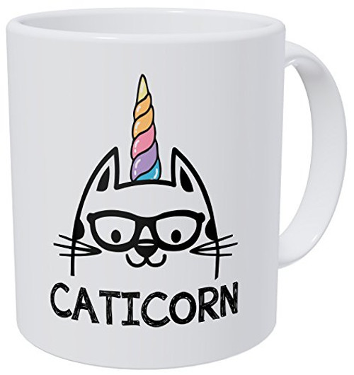 Wampumtuk I'm A Caticorn Cat and Glasses Unicorn 11 Ounces Funny Coffee Mug Wampumtuk I'm A Caticorn Cat and Glasses Unicorn 11 Ounces Funny Coffee Mug