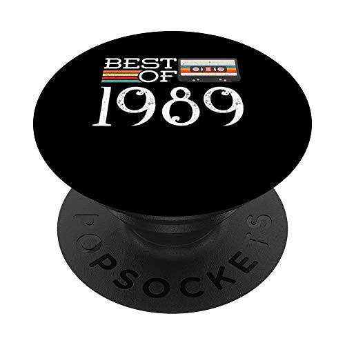 32nd Birthday Best Of 1989 32 Retro Cassette Gift PopSockets PopGrip: Swappable Grip for Phones  and  Tablets