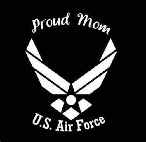 Chase Grace Studio Proud Air Force Mom USAF Vinyl Decal Sticker|White|Cars Trucks SUVs Vans Laptops Walls|5.5" X 4.75"|CGS1134