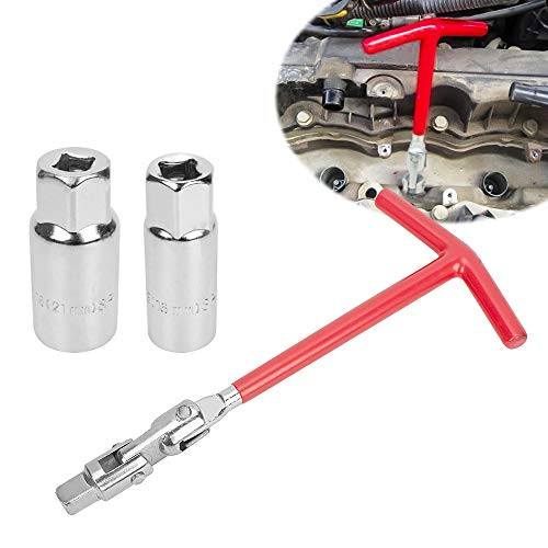 IAFVKAI T-handle Universal Joint Spark Plug Handle Socket Wrench Spark Plug Tool Socket 16/21mm Remover Installer Tool Kit