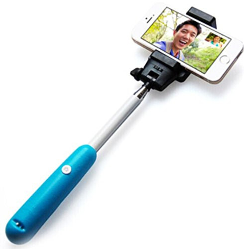 Extend Shooter 33-inch Selfie Stick Monopod with Bluetooth Remote Shutter  and  Rechargeable Battery, for Android and iPhone (blue)