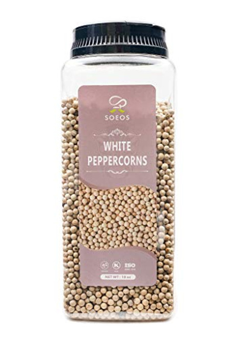 Soeos Premium Whole White Peppercorns 18oz, Grade AAA, White Peppercorns for Grinder Refill, NON-GMO, KOSHER CERTIFIED, Whole White Peppercorns Bulk.