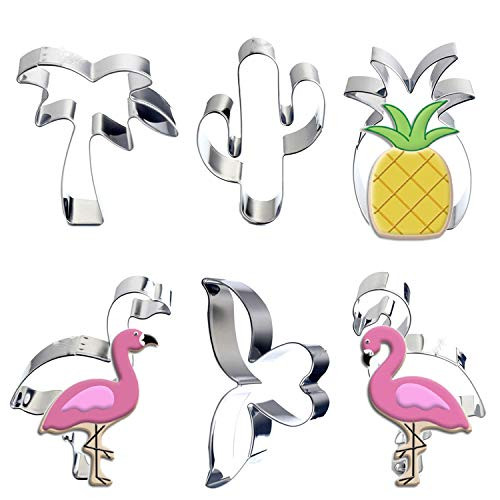 Flamingo Cookie Cutter Set Stainless Steel DIY Cake Biscuit Moulds Pastry Fruit Fondant Cutters and Molds for Baking Cake Decorating Supplies Kit