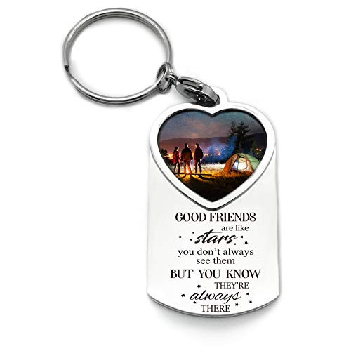 WIEZO-USA Good Friends are Like Stars - Best Friend,BFF,Long Distance Friendship,Birthday, Picture Frame Keychain Gift WIEZO-USA Good Friends are Like Stars - Best Friend,BFF,Long Distance Friendship,Birthday, Picture Frame Keychain Gift