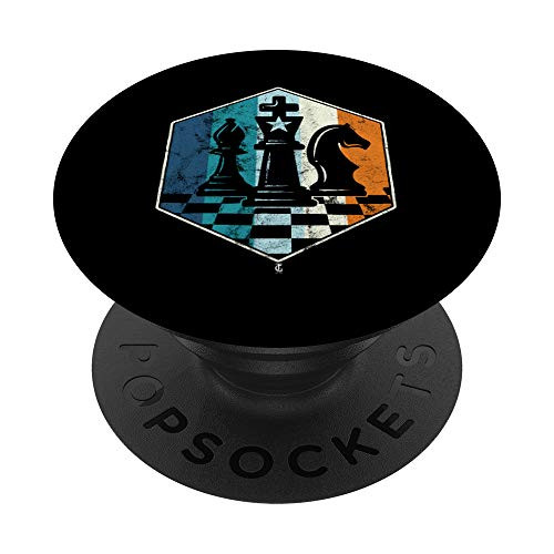 Checkmate Vintage Chess Figures Chess Player Board Gift PopSockets PopGrip: Swappable Grip for Phones  and  Tablets