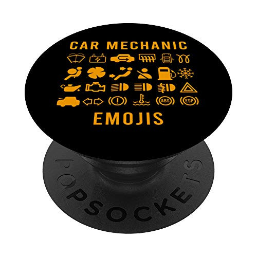 Car Mechanic Auto Automobile Emojis Icons Garage Cars Gift PopSockets PopGrip: Swappable Grip for Phones  and  Tablets