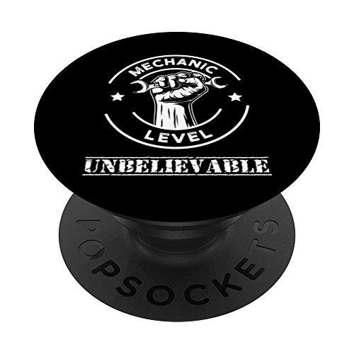 Mechanic Level Unbelievable Car Mechanics Auto Garage Gift PopSockets PopGrip: Swappable Grip for Phones  and  Tablets