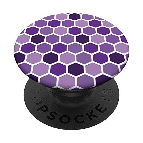Honeycomb Hexagons in Lavender, Mauve and Violet Purple PopSockets Grip and Stand for Phones and Tablets