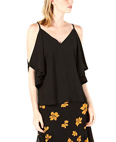 Bar III Women's Cold-Shoulder Flounce Top