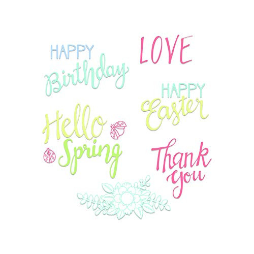 Sizzix 663587 Spring Phrases Dies One Size Multicolor