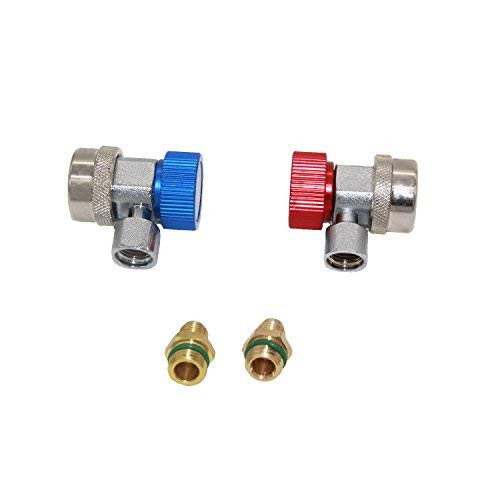 Joywayus Adjustable High Low R134a AC Quick Coupler Adapter Freon Manifold Gauge Hose Conversion Kit?1/4 inch SAE HVAC