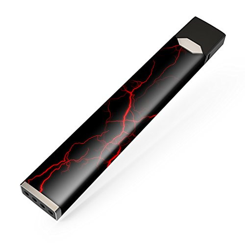 Skin Decal Vinyl Wrap for JUUL Vape Skins Stickers Cover / Red Lightning Bolts Electric