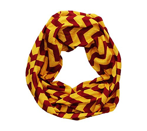 Dark Red  and  Gold Chevron Infinity Scarf