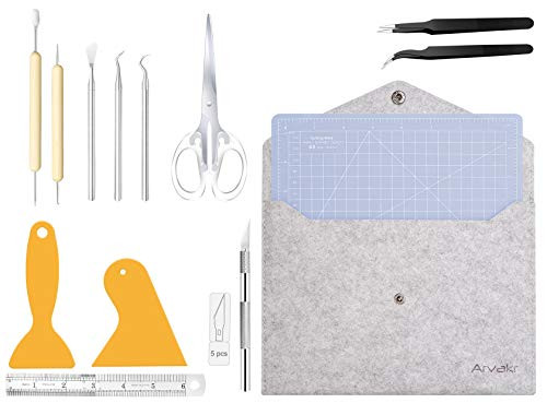 Craft Weeding Tool Set, Essential Adhesive Vinyl Kits with Bag, Precision Accessories for Cricut Air Silhouette Siser Oracal, Pro