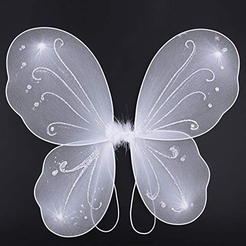 Yuxi Butterfly Wings Costume Toddler Dress Up Fairy Wings for Girls Halloween Angel Wings Costume Accessories(White)