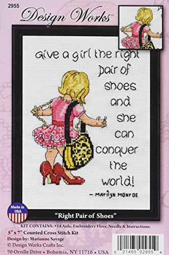 Tobin 2955 14 Count Shoes Counted Cross Stitch Kit, 5" by 7", Multicolor