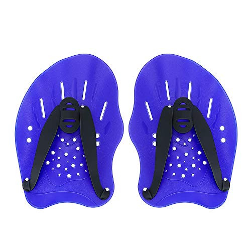 Contour Swim Paddles Hand, Swim Training Hand Paddles with Adjustable Straps, Swimming Hand Paddles for Women and Men, Color Blue