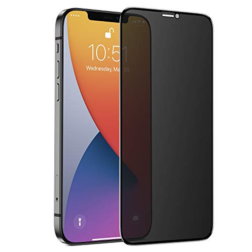 BENKS Privacy Screen Protector Compatible with iPhone 12 Pro Max 6.7 Inch Full Coverage Anti-Spy Tempered Glass Film Anti-Scratch Case Friendly Bubble Free Film, 1-Pack