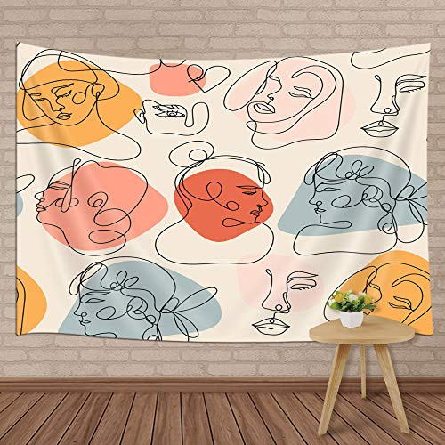 MERCHR Modern Abstract Tapestry Simple Abstract Face Tapestry Wall Hanging for Bedroom, Female Face Black and Beige Colorful Tapestry Bedding Tapestry for Bedroom Living Room Dorm Decor, (60x40in) MERCHR Modern Abstract Tapestry Simple Abstract Face Tapestry Wall Hanging for Bedroom, Female Face Black and Beige Colorful Tapestry Bedding Tapestry for Bedroom Living Room Dorm Decor, (60x40in)