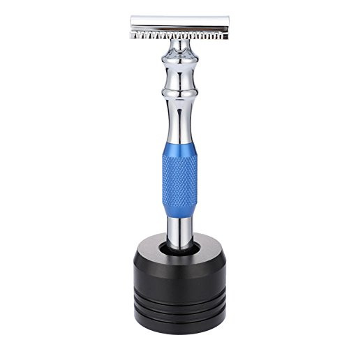 Man Blade Shaving Razor With Manual, Choiceable Classic Double Safety Manual Edge Razor Handle Safety Shave(Blue Razor plus Base) Man Blade Shaving Razor With Manual, Choiceable Classic Double Safety Manual Edge Razor Handle Safety Shave(Blue Razor plus Base)