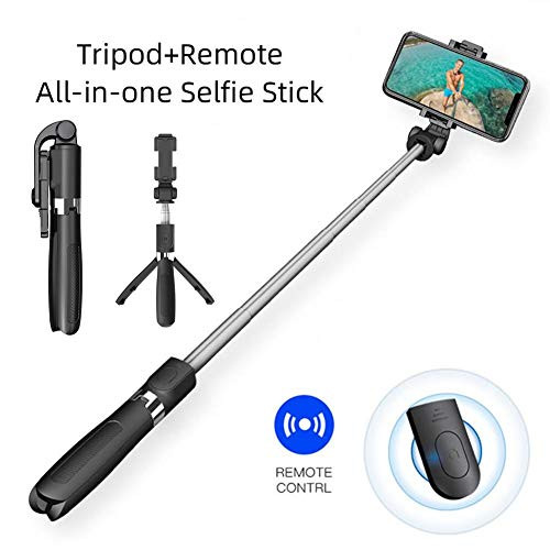 CampHiking Selfie Stick, 27 Inch Extendable Selfie Stick Tripod and Cell Phone Tripod Stand with Wireless Remote, Tripod Selfie Stick, for Photo Taking Live Broadcast