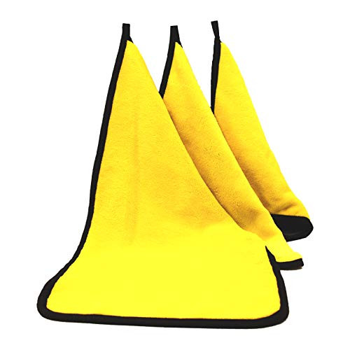 Vinkstar Extra Thick car Cleaning Rags - Super Absorbent Microfiber Towels for Cars/Detailing/Interior, Reusable-Microfiber Cleaning Cloth Dust Cloth, Lint Free Drying Towel Car Wash Towels ?3PCS?