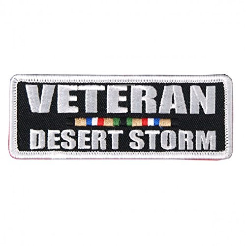 Hot Leathers, DESERT STORM VETERAN, Iron-On / Saw-On Rayon PATCH - 4" x 2", Exceptional Quality