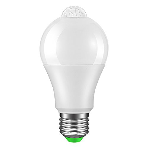 LED Motion Sensor Light Bulb, Sunsbell Dusk to Dawn PIR Motion Sensor Light E27 Base Indoor Outdoor Light Bulbs 3000K 1020 Lumens LED Bulbs