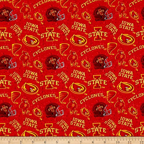 Sykel Enterprises NCAA- Iowa State 1178 Tone on Tone Maroon/Red/Yellow, Fabric by the Yard Sykel Enterprises NCAA- Iowa State 1178 Tone on Tone Maroon/Red/Yellow, Fabric by the Yard