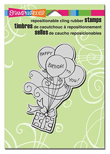 STAMPENDOUS CRP278 Gift Drift Cling Stamp, 6.5" by 4.5", Grey