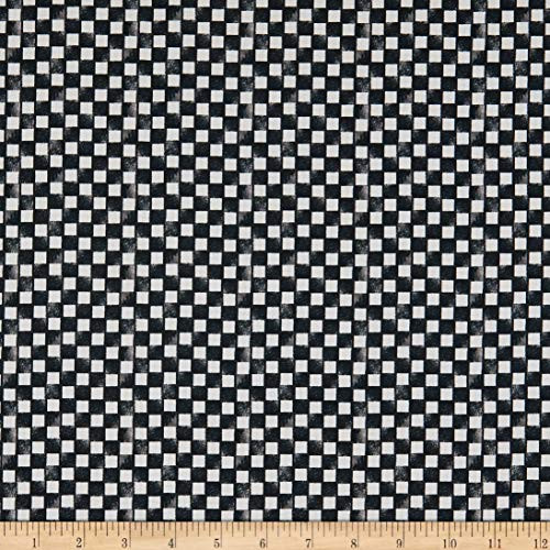 QT Fabrics Digital Down On The Farm Check White Fabric by the Yard