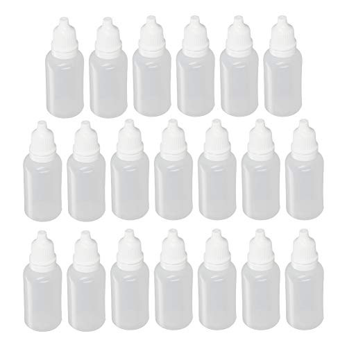 Othmro PE Translucent Dropper Bottle, 20ml/0.68oz Small Mouth Drop Bottles Empty Squeezable Eye Liquid Dropper Bottle White Cap 50pcs