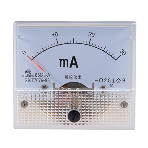 uxcell Analog Current Panel Meter DC 0-30mA 85C1 Ammeter 64x60x56mm for Circuit Testing Charging Battery Ampere Tester Gauge Pack of 1