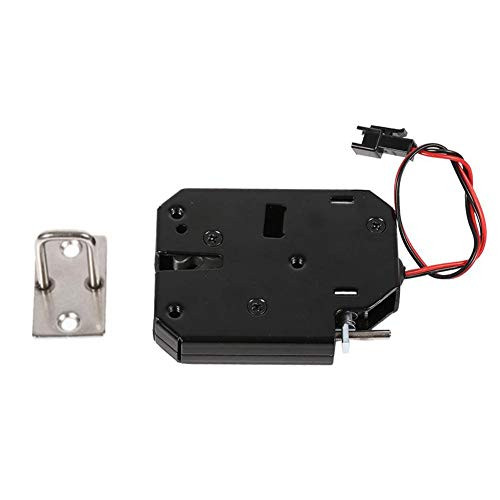 Aukson DC 12V 2A Electromagnetic Electric Control Cabinet Drawer Lockers Lock Latch Carbon Steel Black
