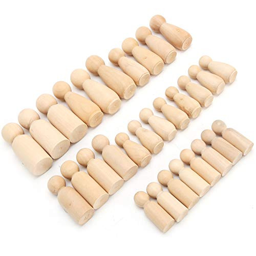 Wood Peg Dolls, 30Pcs Peg Doll Kit Natural Unfinished Wooden Peg Doll Bodies Wooden Peg Doll Bodies Natural Unfinished People Shapes DIY Painting Arts Crafts JM01791 Wood Peg Dolls, 30Pcs Peg Doll Kit Natural Unfinished Wooden Peg Doll Bodies Wooden Peg Doll Bodies Natural Unfinished People Shapes DIY Painting Arts Crafts JM01791