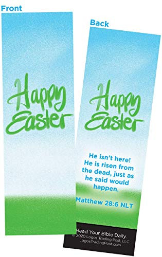 Children and Youth Bookmark, Happy Easter, Matthew 28:6, Pack of 25, Handouts for Classroom, Sunday School, and Bible Study